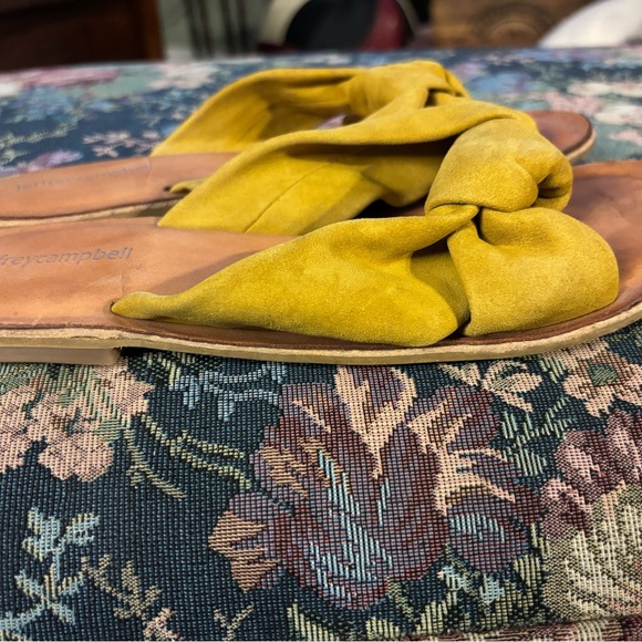 JEFFERY CAMPBELL Mustard Suede Knot Sandals Size US8 EU39 - Picture 7 of 7